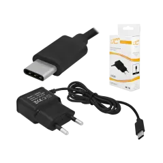 Ładowarka sieciowa USB typ C 2100 mA czarna LXG261
