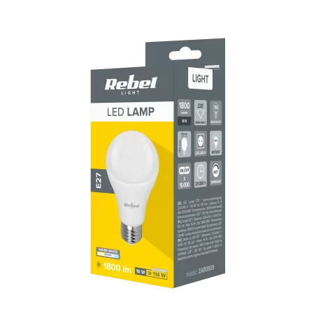 Lampa LED Rebel A65 16W, E27, 3000K, 230V