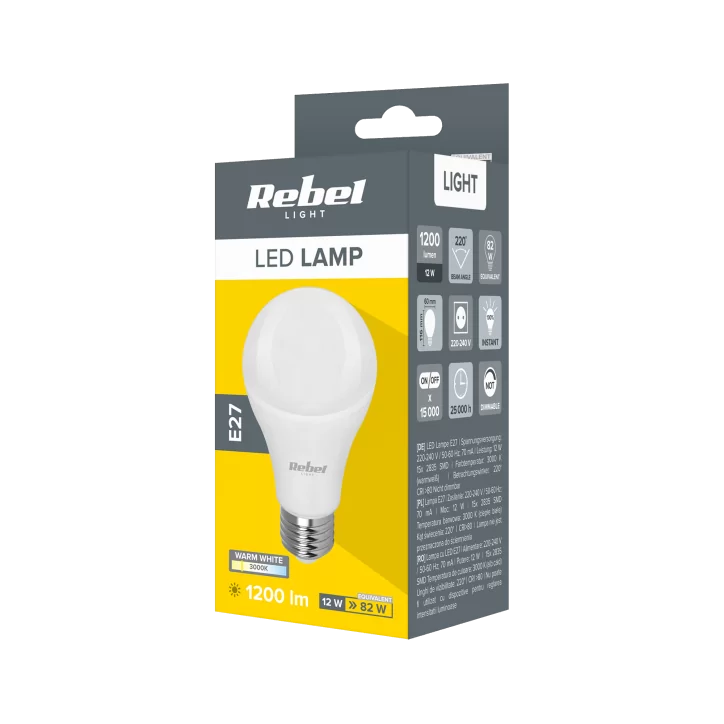 Lampa LED Rebel 12W, E27, 3000K, 230V