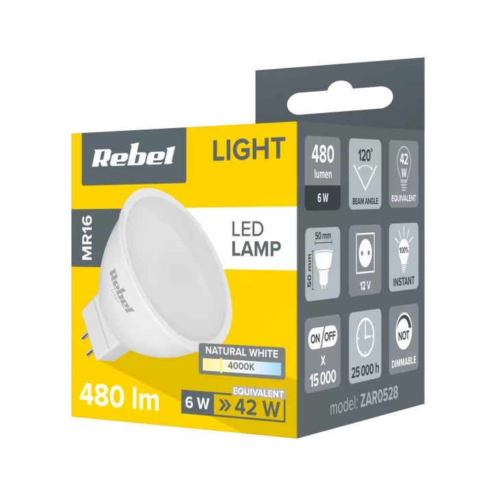 Lampa LED Rebel 6W, MR16,4000K 12V