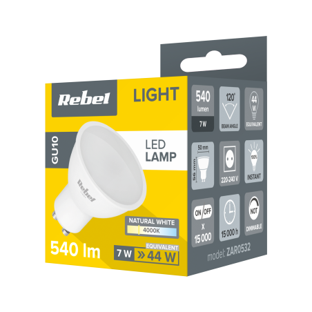 Lampa LED Rebel 7W GU10 , 4000K, 230V