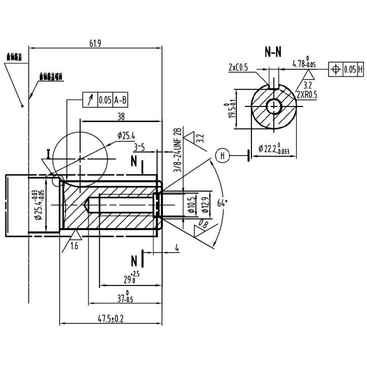 Silnik Rato RV170-B wał pionowy 22.2 mm / 62 mm