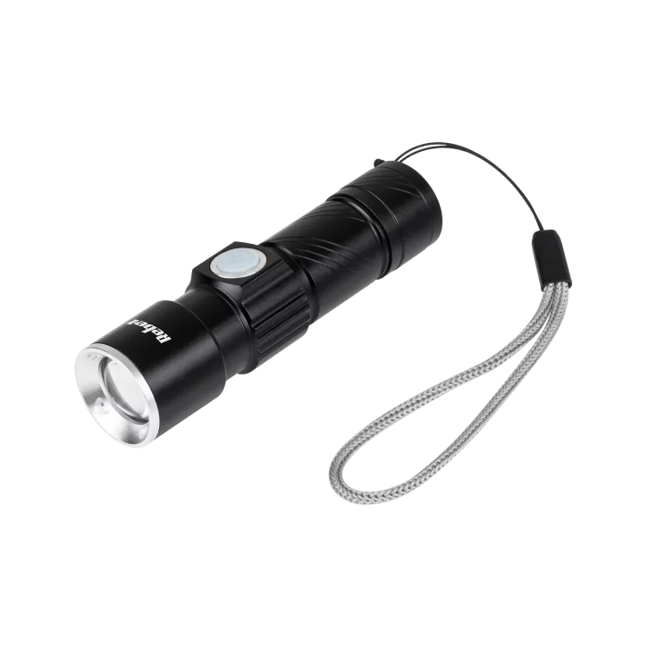 Latarka aluminiowa 3W (ZOOM, wtyk USB)