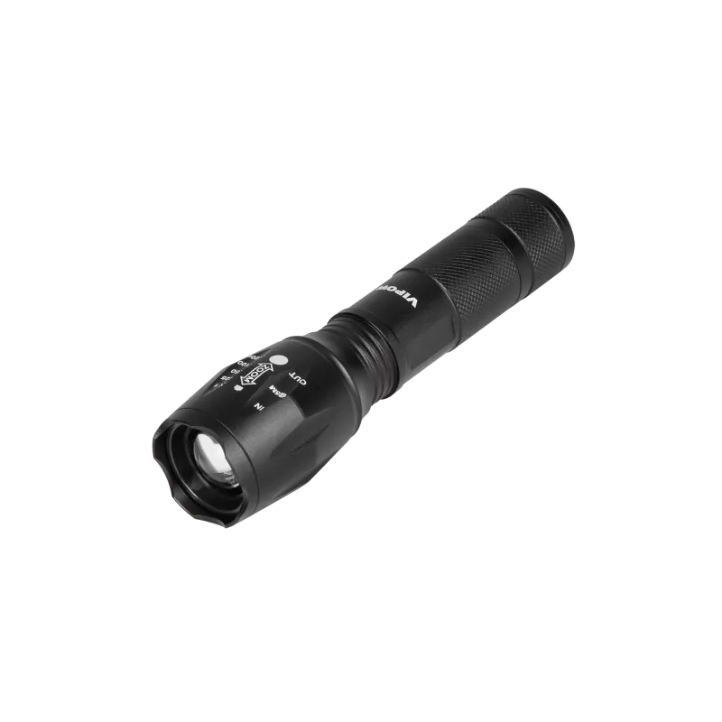 Latarka aluminiowa 10 W z funkcją zoom i kablem micro USB do ładowania