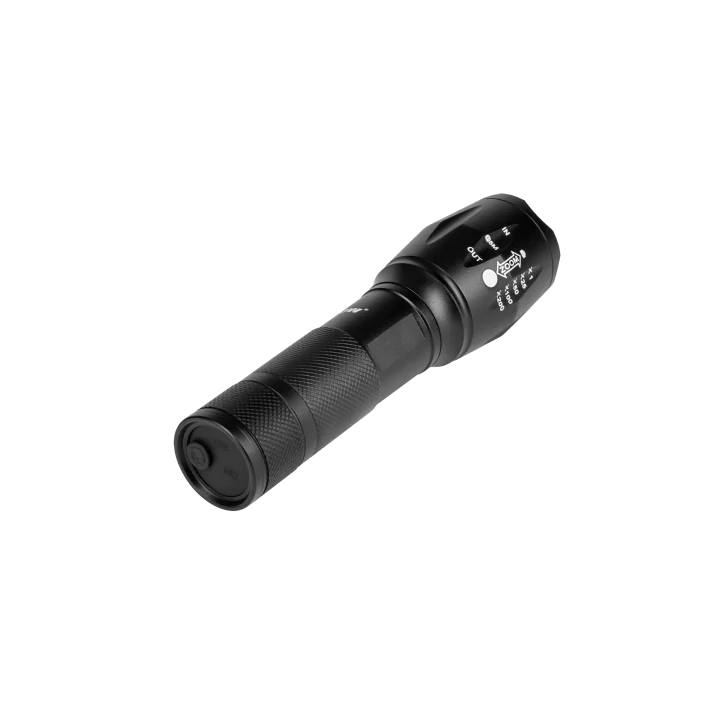 Latarka aluminiowa 10 W z funkcją zoom i kablem micro USB do ładowania Latarka aluminiowa 10 W z funkcją zoom i kablem micro USB do ładowania