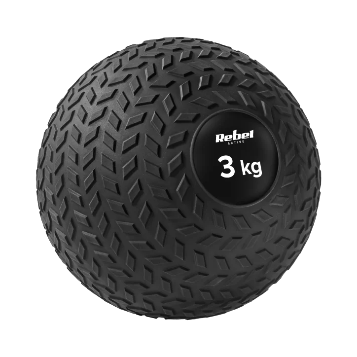 Mała piłka lekarska do ćwiczeń rehabilitacyjna Slam Ball 23cm 3kg, REBEL ACTIVE