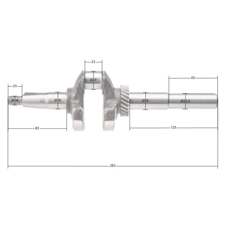 Wał korbowy Rato silnik RV225 22.2 mm