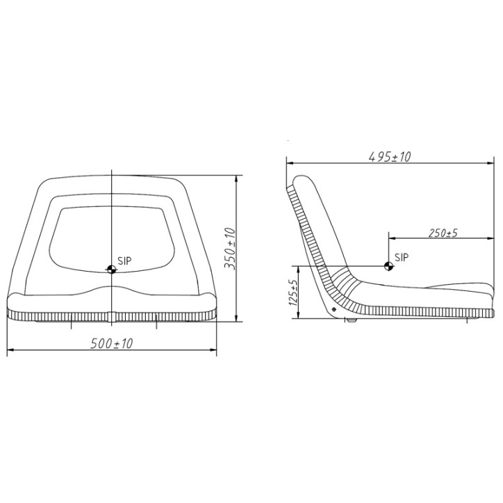 Siedzenie operatora 485x500x350 mm