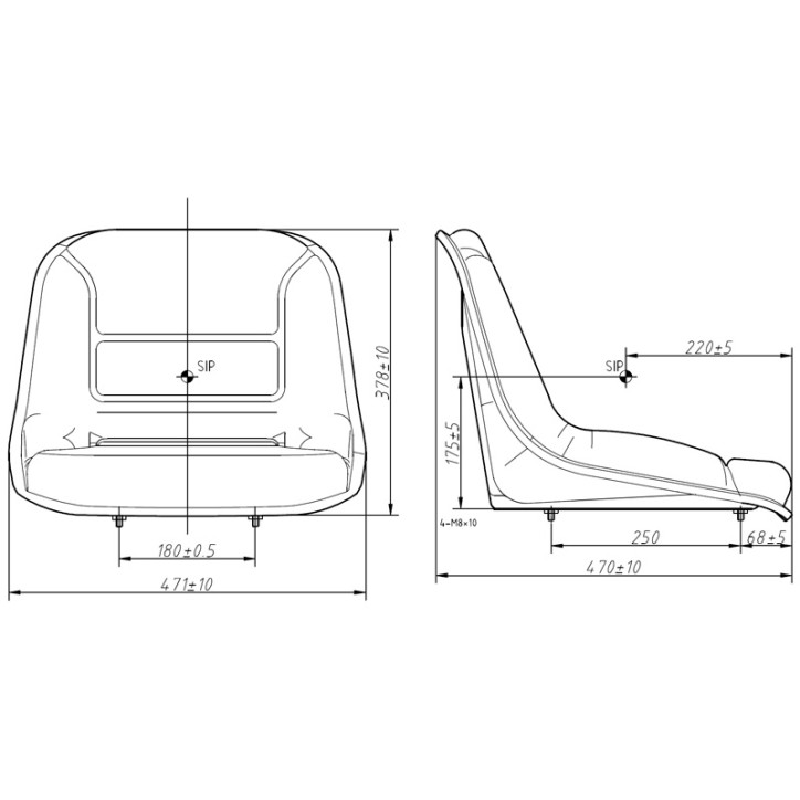 Siedzenie operatora 475x471x383 mm