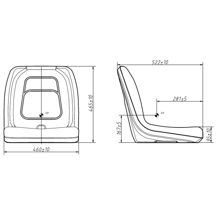 Siedzenie operatora 522x460x455 mm