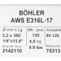 Bohler MMA elektroda spawalnicza chromowo-niklowa 316L 3.2x350/4.5paczka/18.0karton (cena za 1 paczkę)