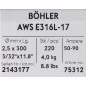 Bohler MMA elektroda spawalnicza chromowo-niklowa 316L 2.5x300/4.0paczka/16.0karton (cena za 1 paczkę)