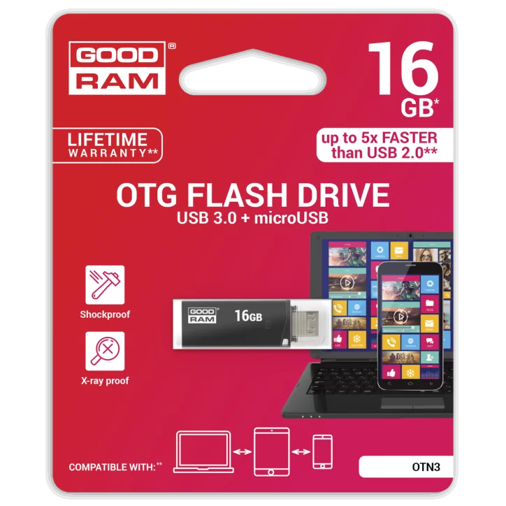 Pendrive Goodram USB 3.0 + microUSB 16GB OTG czarny