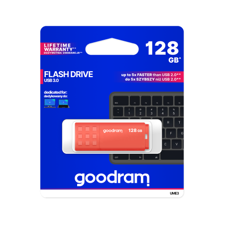 Pendrive Goodram USB 3.2 128GB pomarańczowy