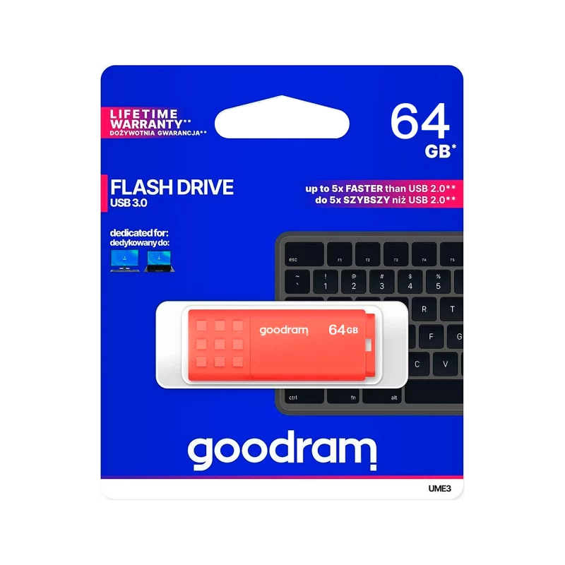 Pendrive Goodram USB 3.2 64GB pomarańczowy