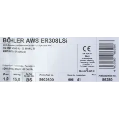 Bohler MIG drut spawalniczy 308LSi chromowo-niklowy 1.0X15kg szpula (cena za 1 szpulę)
