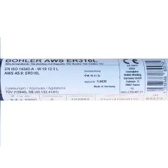 Bohler TIG drut spawalniczy pręt TIG 316L chromowo-niklowy 3.2x1000/opk. 5kg (cena za 1kg)