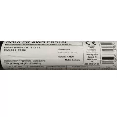 Bohler TIG drut spawalniczy pręt TIG 316L chromowo-niklowy 2.0x1000/opk. 5kg (cena za 1kg)
