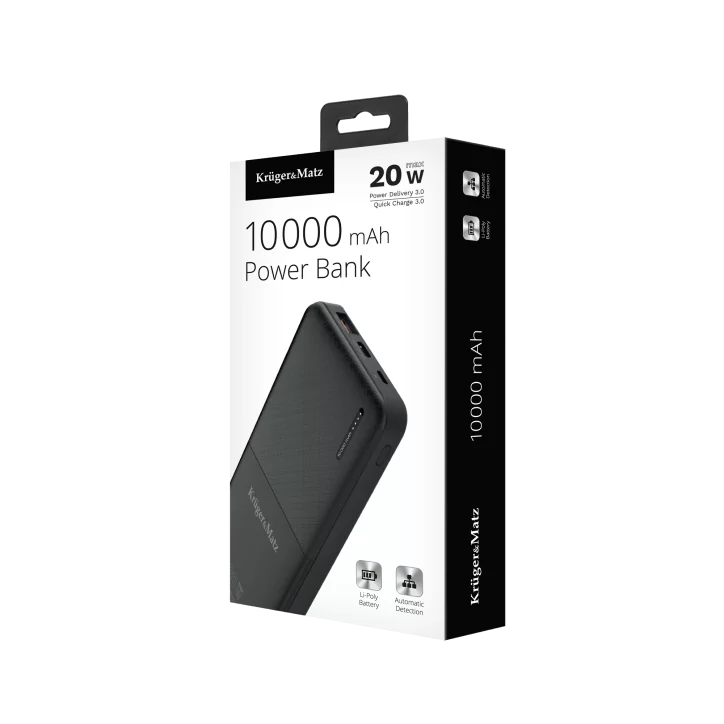 POWER BANK Kruger&Matz 10000 mAh Li-pol z funkcją QC oraz PD