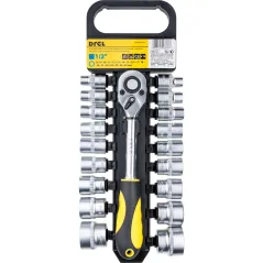 Zestaw nasadek z grzechotką 1/2", 19 szt.