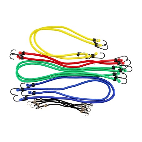 Ściągacze elastyczne do bagażu, zestaw 12 szt., słoik