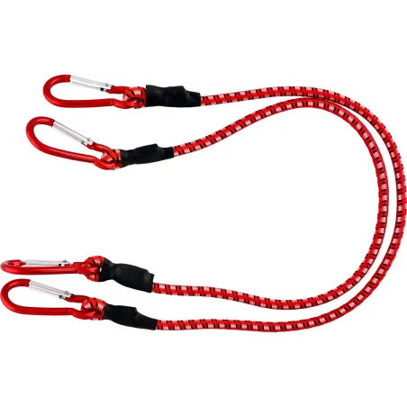 Ściągacze elastyczne do bagażu 8 mm x 60 cm, 2 karabińczyki, 2 szt.
