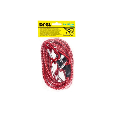 Ściągacze elastyczne do bagażu 8 mm x 120 cm, 2 karabińczyki, 2 szt.