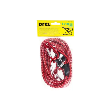 Ściągacze elastyczne do bagażu 8 mm x 120 cm, 2 karabińczyki, 2 szt.