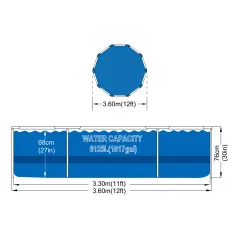 AVENLI Frame Pool Round 366x76 Set – easy assembly for garden