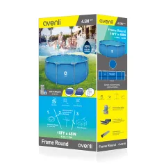 AVENLI Premium Frame Pool Round 457x122 Set – complete swimming kit