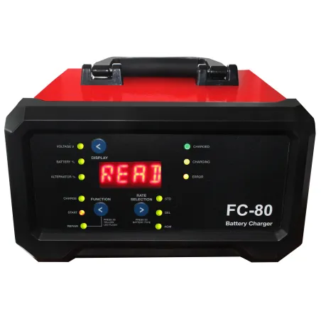 Mikroprocesorowy prostownik do akumulatorów samochodowych z funkcją rozruchu 12V/24V 80A FC-80