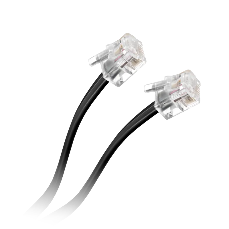 Przewód tel. wtyk-wtyk 2m czarny LX9113P 2M czar.