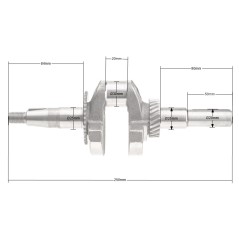 Wał korbowy silnika Weima WM170F/P 20 mm glebogryzarka GL10