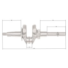 Wał korbowy Loncin G200F(D) LC168F-2 80 mm CZĘŚĆ ORYGINALNA