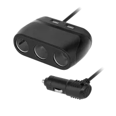 Rozdzielacz gniazda zapalniczki x3 z gniazdem master i USB 3100 mA