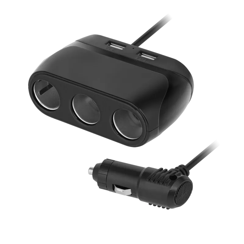 Rozdzielacz gniazda zapalniczki x3 z gniazdem master i USB 3100 mA