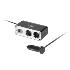 Rozgałęziacz gniazda zapalniczki x2+2xUSB 12V/24V MT-2