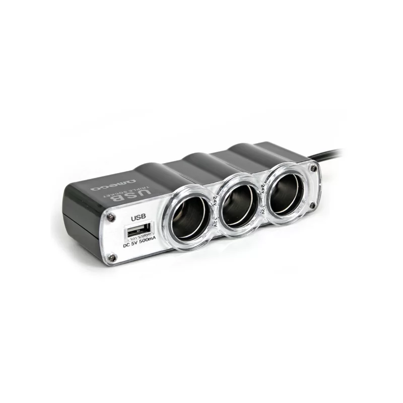 Rozgałęziacz gniazda zapalniczki x3 + USB