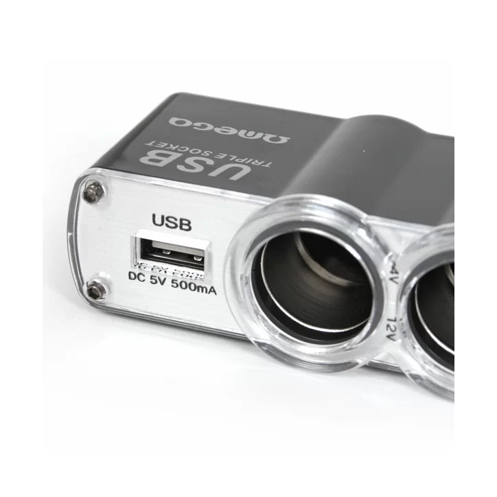 Rozgałęziacz gniazda zapalniczki x3 + USB Rozgałęziacz gniazda zapalniczki x3 + USB
