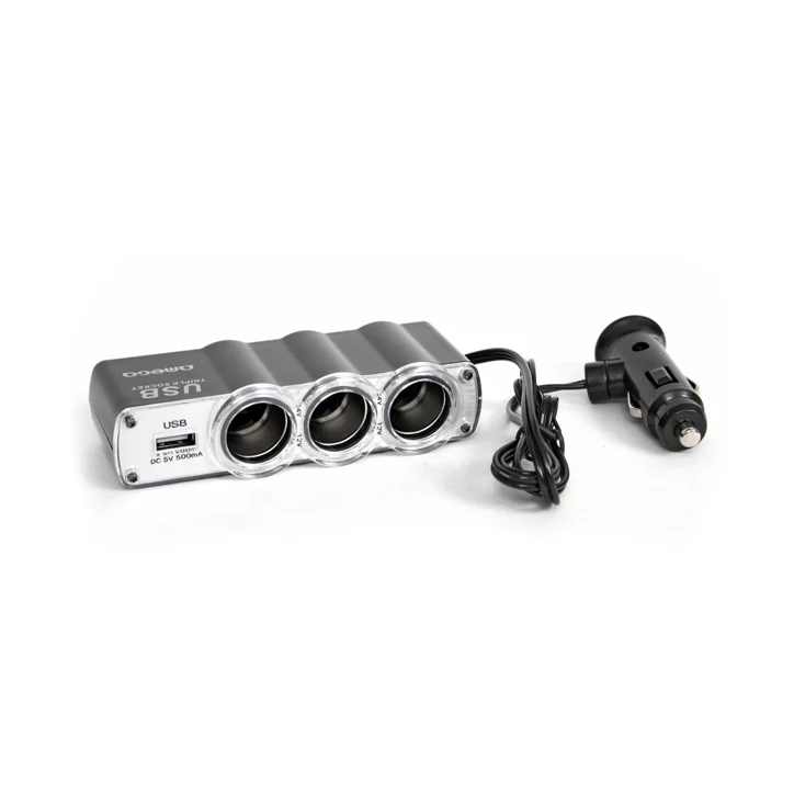 Rozgałęziacz gniazda zapalniczki x3 + USB Rozgałęziacz gniazda zapalniczki x3 + USB