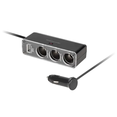 Rozgałęziacz gniazda zapalniczki x3+1xUSB 12V/24V MT-3