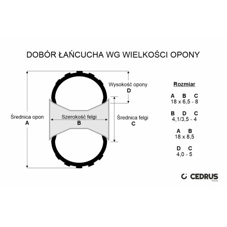 Łańcuch śniegowy 13x4.10-6  zestaw 2 szt