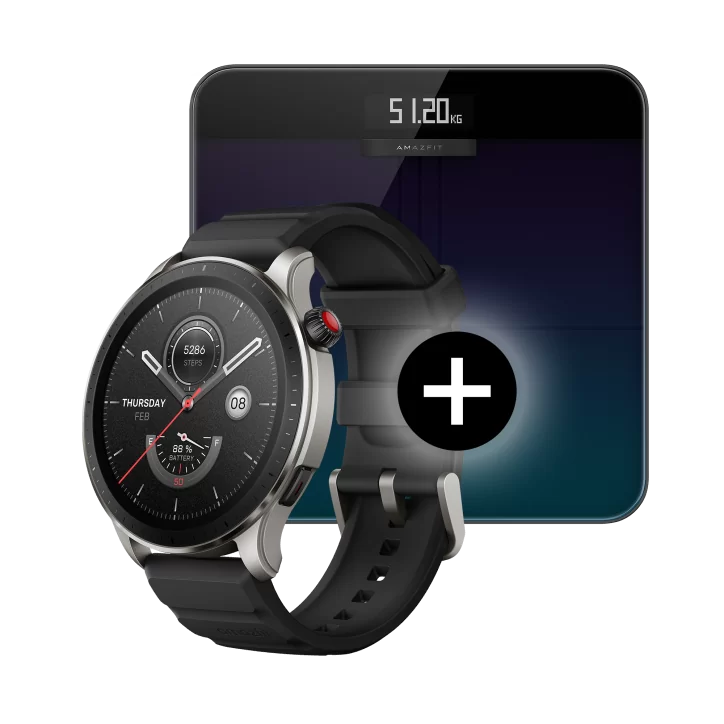 Smartwatch Amazfit GTR 4 Black + Waga Smart Scale