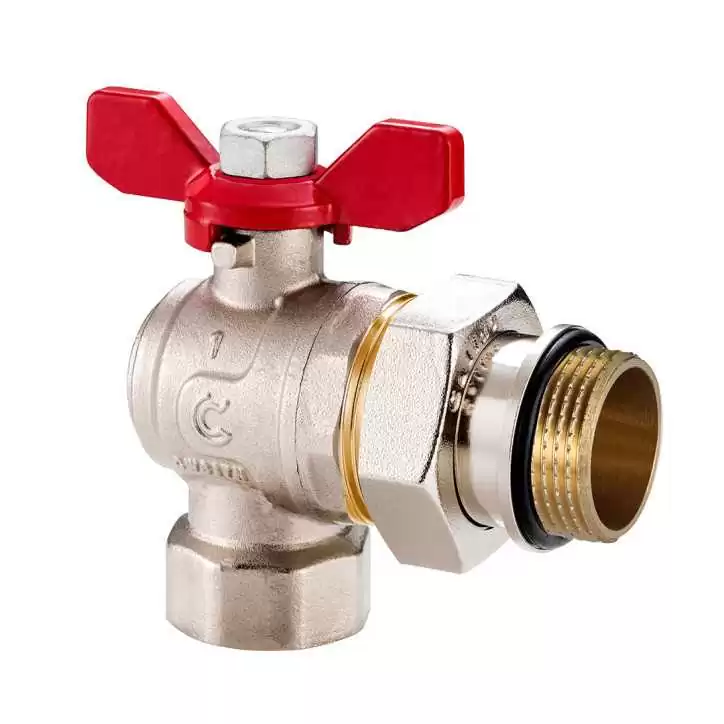 Seria S30 - zawór wodny, kulowy, kątowy GW/GZ 1/2" z półśrubunkiem i o-ringiem Seria S30 - zawór wodny, kulowy, kątowy GW/GZ 1/2" z półśrubunkiem i o-ringiem