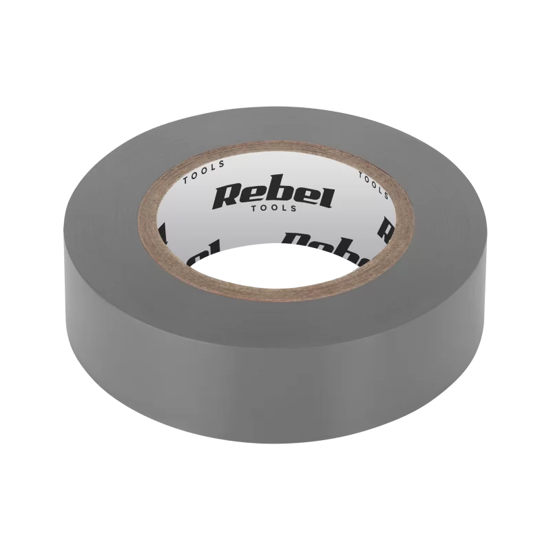 Taśma izolacyjna klejąca REBEL (0,13 mm x 19 mm x 10 yd) szara