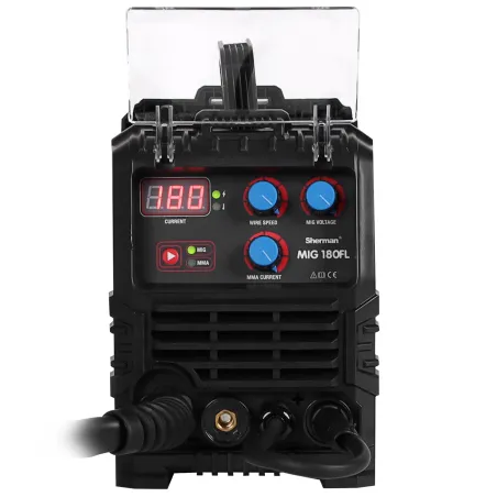 Spawarka Sherman MIG 180FL (230V, 180A/60%, IGBT,2R,spaw. bez gazu, wyświetlacz)