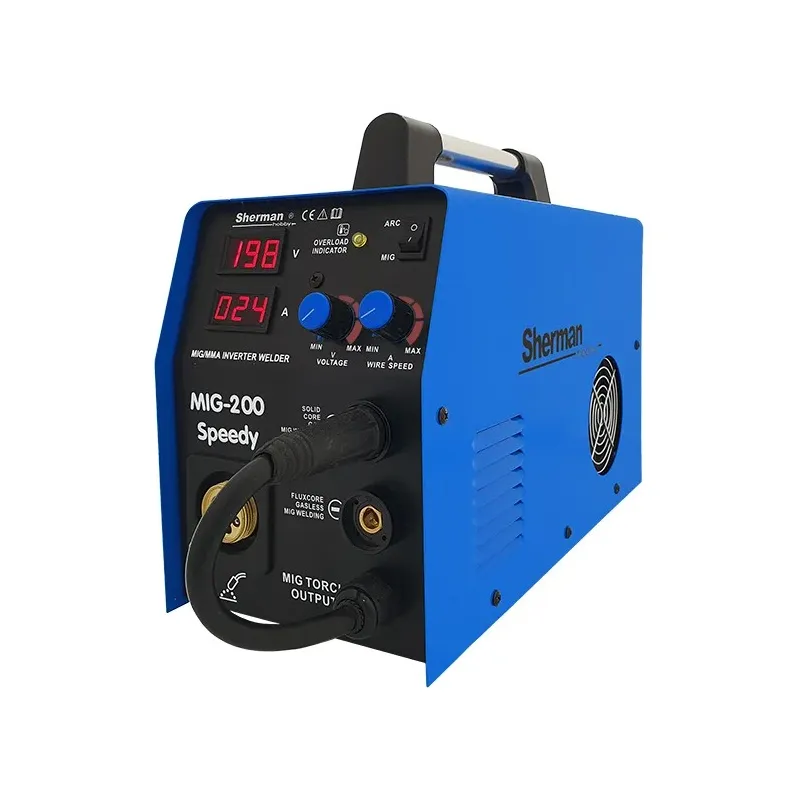 Spawarka Sherman MIG 200 Speedy (230V, 200A/60%, 2R, spaw. bez gazu, wyświetlacz) Spawarka Sherman MIG 200 Speedy (230V, 200A/60%, 2R, spaw. bez gazu, wyświetlacz)