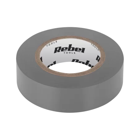 Taśma izolacyjna klejąca REBEL (0,13 mm x 19 mm x 20 yd) szara