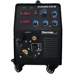 Spawarka Sherman DUALMIG 210 S3 (230V, 200A/60%, 2R, spaw.bez gazu,wyświetlacz)