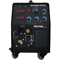 Spawarka Sherman DUALMIG 210 S3 (230V, 200A/60%, 2R, spaw.bez gazu,wyświetlacz)